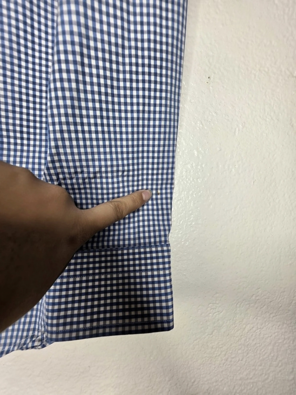 Banana Republic Leggiuno Men's Blue/White Gingham Slim Dress Shirt Size Small - Picture 8 of 14